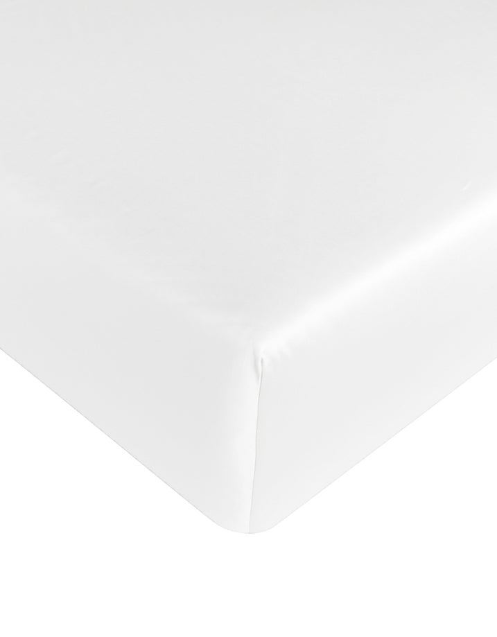 Egyptian Cotton Fitted Sheet Sateen 400TC | White