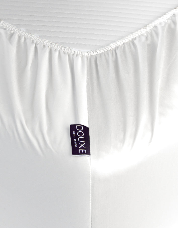 Egyptian Cotton Fitted Sheet Sateen 400TC | White