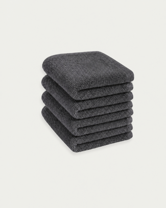 Guest towel zero-twist cotton 30x30 cm (4 pcs) | Anthracite