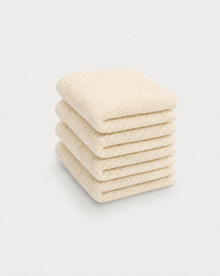 Guest towel zero-twist cotton 30x30 cm (4 pcs) | Cream