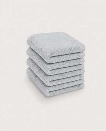 Guest towel zero-twist cotton 30x30 cm (4 pcs) | Silver Grey