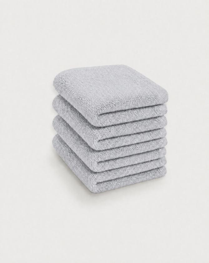 Guest towel zero-twist cotton 30x30 cm (4 pcs) | Silver Grey