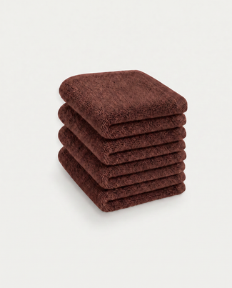 Guest towel zero-twist cotton 30x30 cm (4 pcs) | Chestnut
