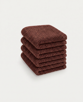 Guest towel zero-twist cotton 30x30 cm (4 pcs) | Chestnut