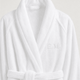 Bathrobe zero-twist cotton with embroidery | White