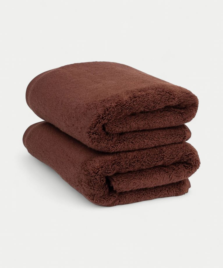 Towel zero-twist cotton 50x100 cm (2 pcs) | Chestnut
