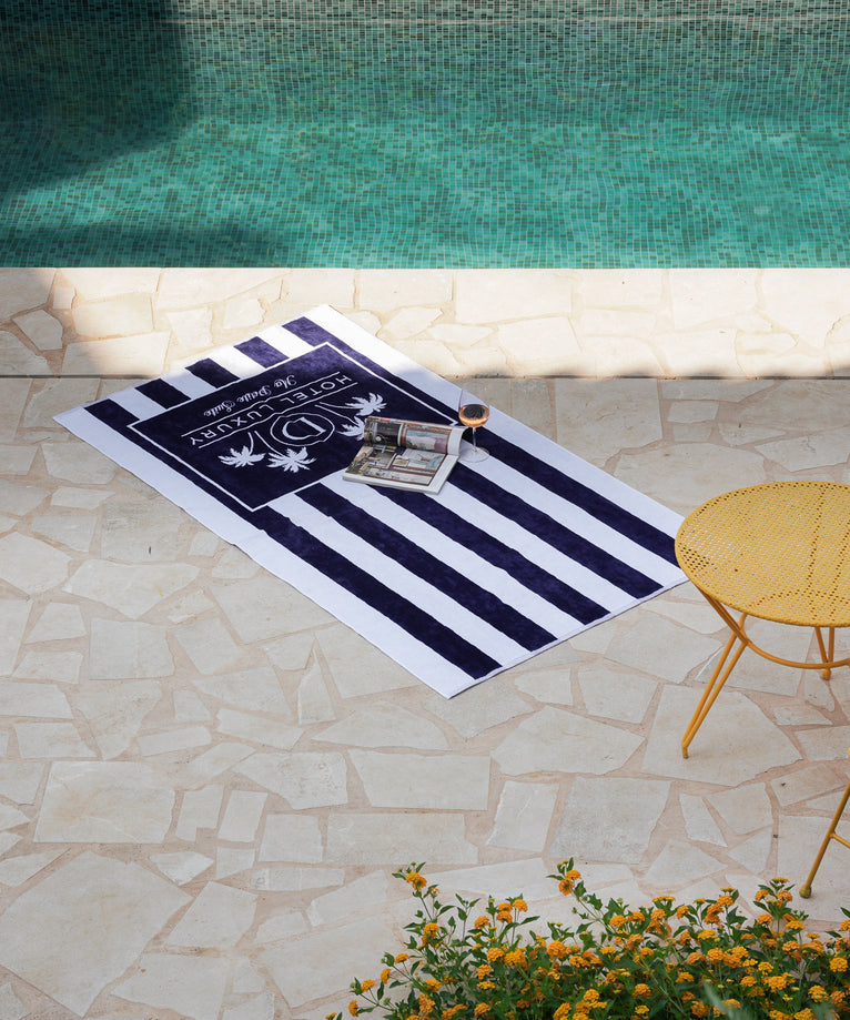 Beach Towel Cap Ferrat Blue Hotel Luxury