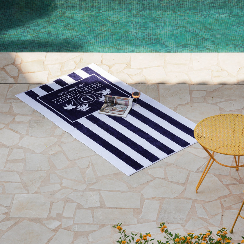 Beach Towel Cap Ferrat Blue Hotel Luxury