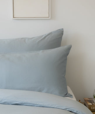 Pillowcase Egyptian Cotton Sateen 400 TC | Misty Blue