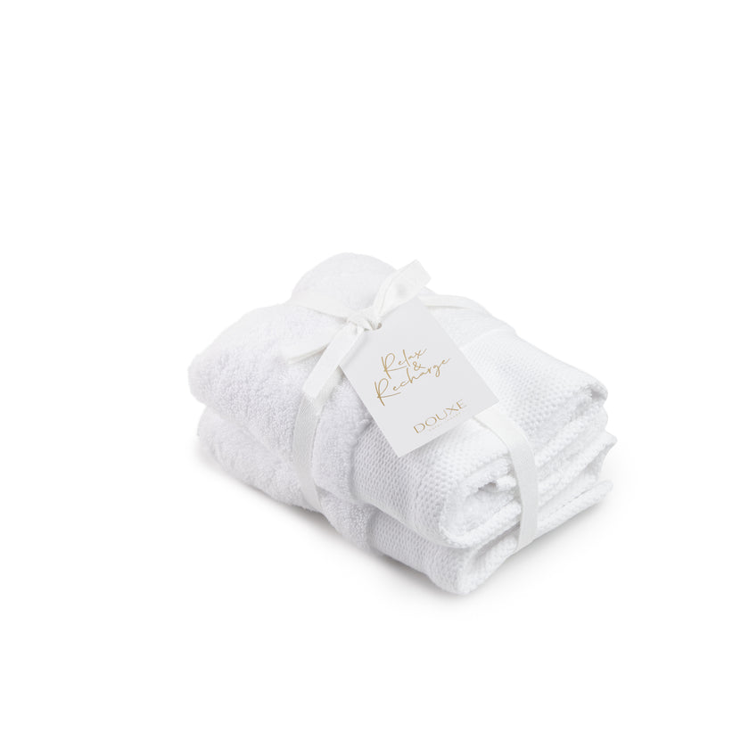 DOUXE Guest Towel - 40x60 cm - Zero Twist (2 pcs) - White