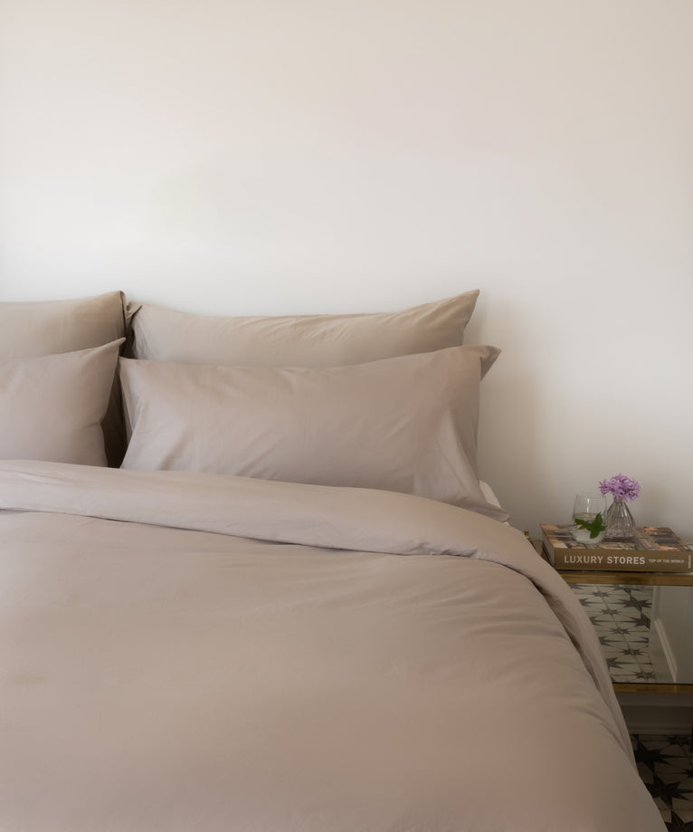 Duvet cover Egyptian cotton | Percal 400TC | Latte