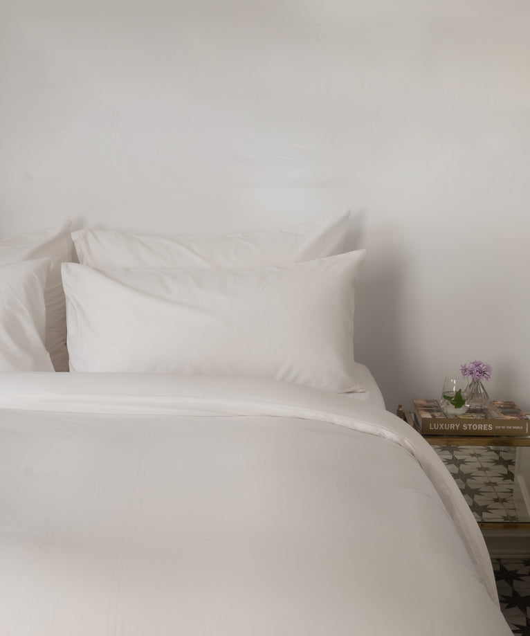 Egyptian cotton duvet cover | Percal cotton 400 TC | White