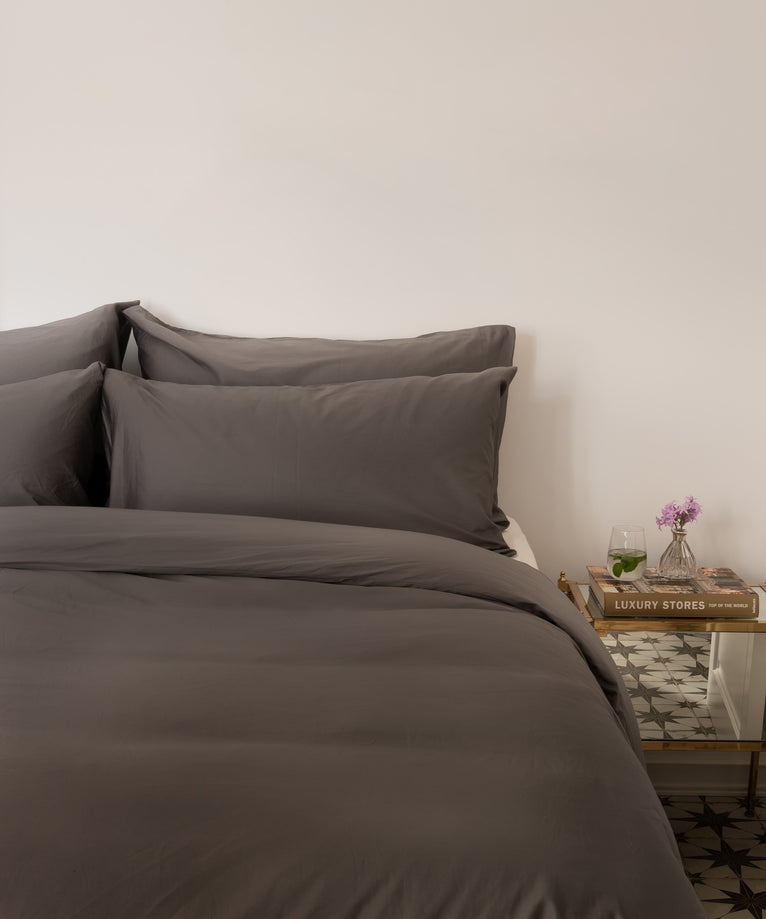 Egyptian cotton duvet cover | Satin 400TC | Anthracite