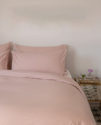 Egyptian cotton duvet cover | Percal 400TC | Blush Pink