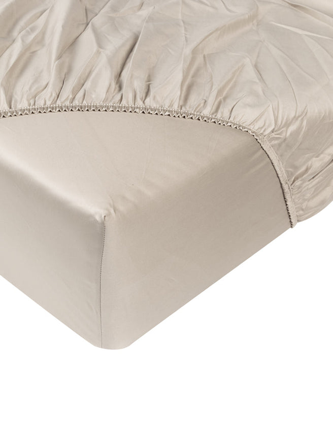 Egyptian cotton fitted sheet Douxe | Percal Cotton | Latte
